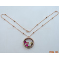 4mm 18" rose gold wholesale glass floating charm locket necklace chains design